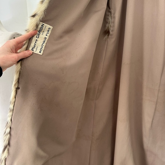 Vintage Genuine Spotted Fur Pierre Cardin Long Coat - Picture 12 of 13